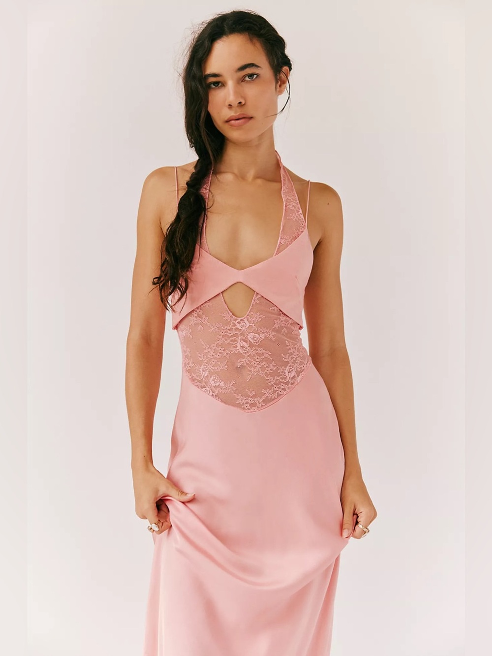 Bec + Bridge Liv Halter Maxi Dress in Pink Sherbet Size 4